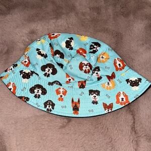 Blue Doggy Reversible Bucket Hat NWOT